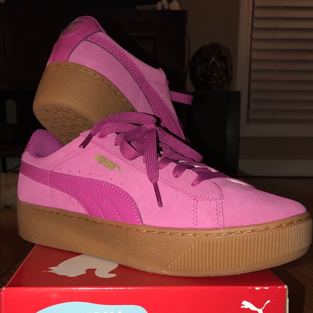 Sz. 8 Puma Vikky Platform Sneakers - Rose Violet